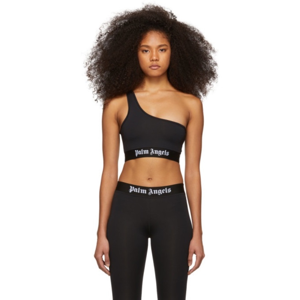 Palm angles leggings and one shoulder bra